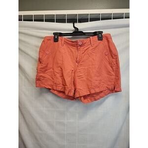 Calvin Klein Coral Linen Blend Shorts SZ 10 Summer Classic Resort Travel Preppy